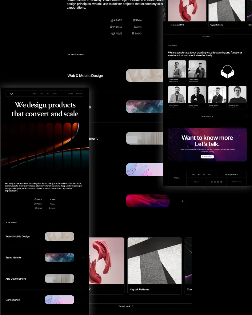 Kratos Landing Page Hero Section